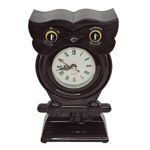 Vintage Owl Bird Clock With Moving Eyes An Tail TESTED WORKS!